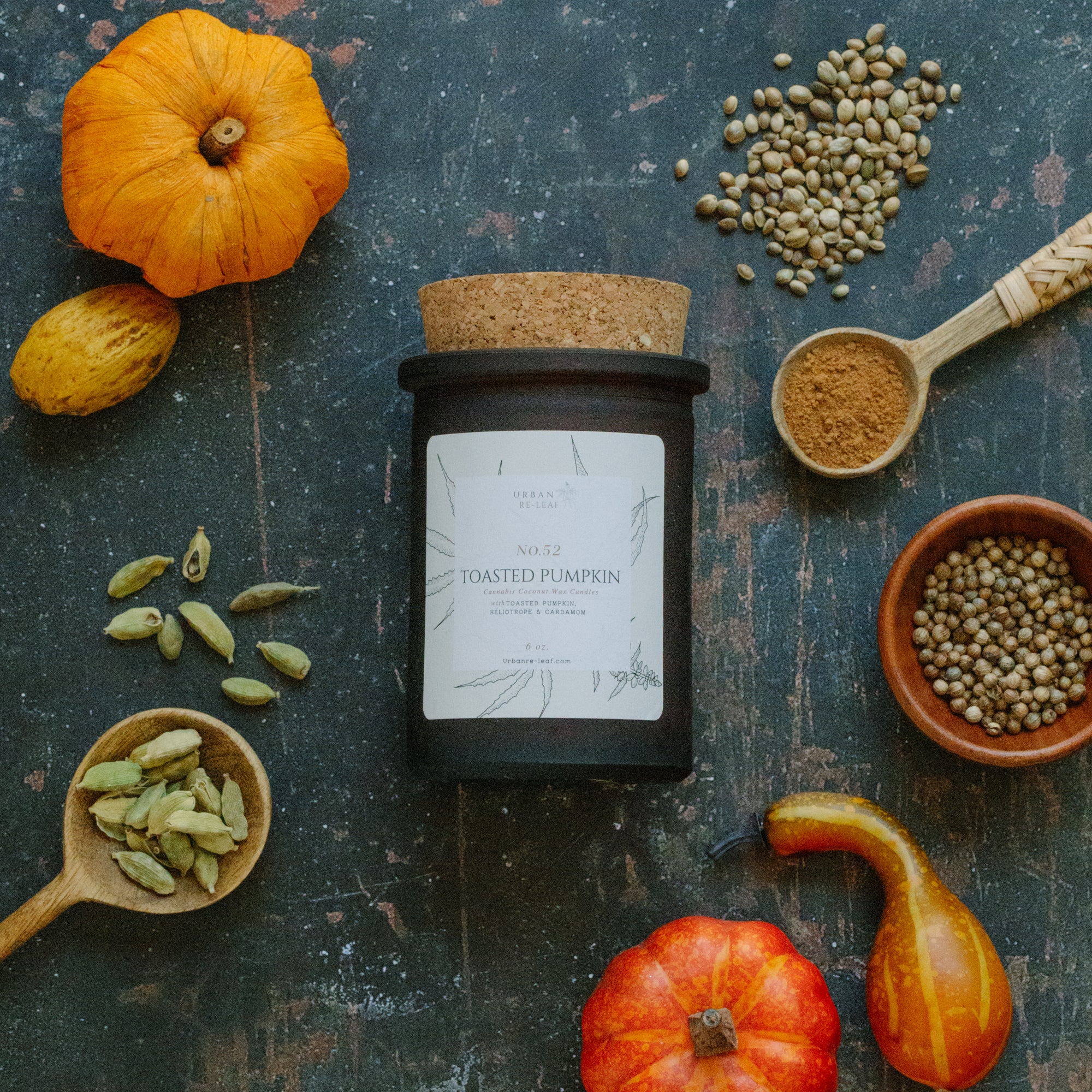 #52 Toasted Pumpkin Cannabis Coconut Wax Candles