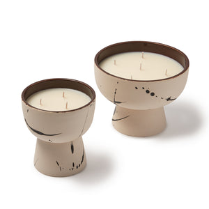 Parker - White with Black Speckles Handcrafted Ceramic Candles - Large or Small